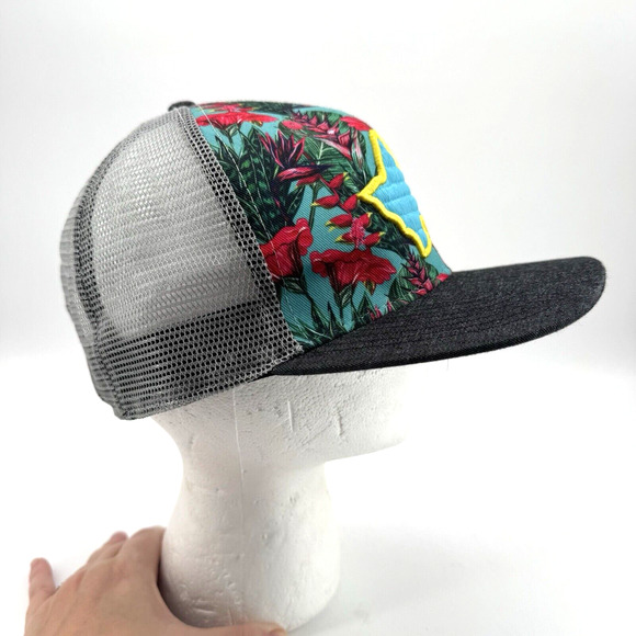 Oahu Golf Apparel Snap Back Hat OGA Golfing Outdoor Hawaii Flag Patch Cap Floral - Picture 2 of 9